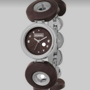 Fossil brown circle link watch